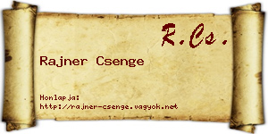 Rajner Csenge névjegykártya